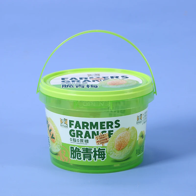 Hot sales Plastic Iml Chocolate Candy Packaging Food Bucket Tub Container With Lid Plastic Packaging Containers