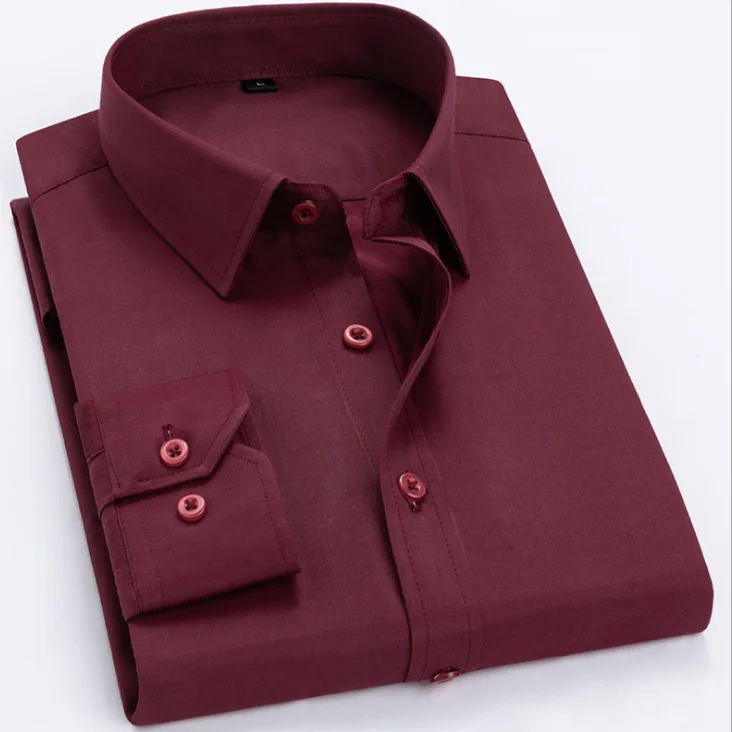 Мужская рубашка с длинным рукавом, без утюга