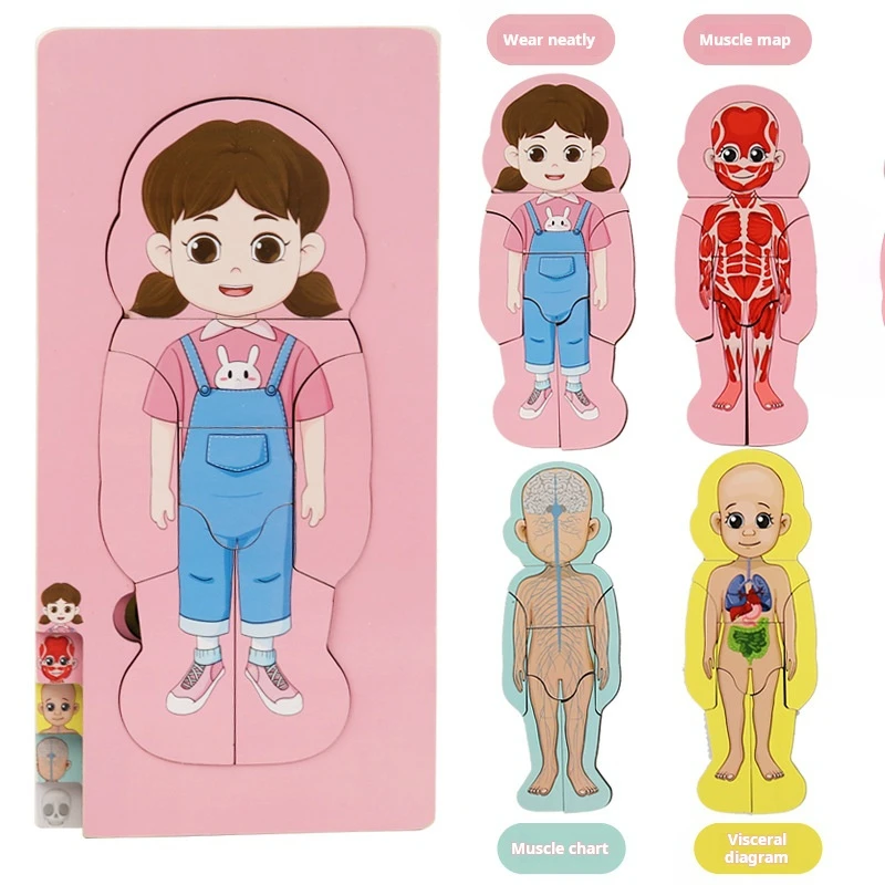 Kids Wooden Human Body Puzzle Early educational Toys for Kids