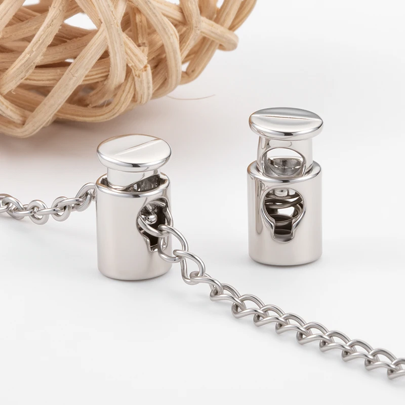 Alloy Elastic End Stopper Single Hole Buckle Adjustable Chain Cord String Stopper Shoelaces Bracelets DIY Jewelry Making