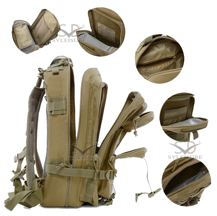 Mens Wholesale Custom Waterproof 35L MOLLE System Tactical Backpack 3P Bag Out Bag Assault Hiking Backpack