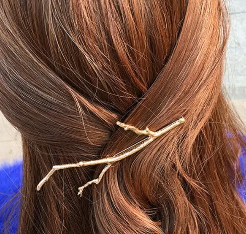 2020 Spring newest tree branch gold color hair clip customized