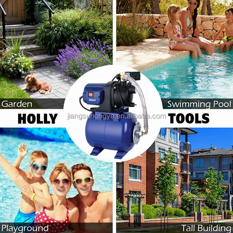 1200W Multi Function Plastic pump head jet pump Automatic water booster pump system With Pressure Tank for home garden House