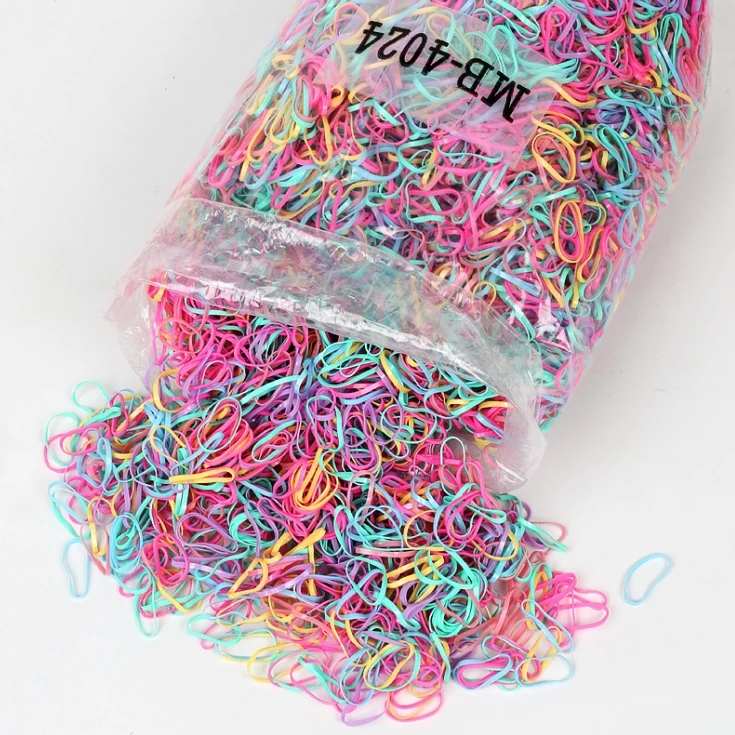 Wholesale Color Colorful Disposable Hair Bands Durable Mini Elastic Rubber Silicon Hair Bands Hair Ties