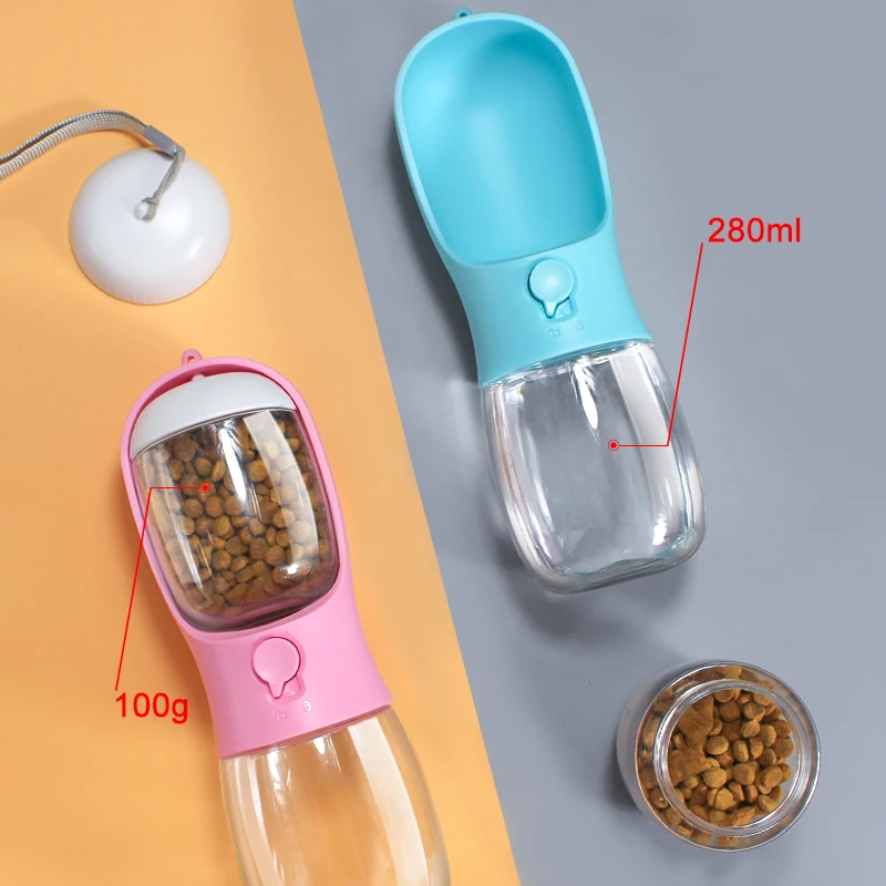 Multifunctional 2 in 1 pet travel water bottle portable dog water bowl for puppy