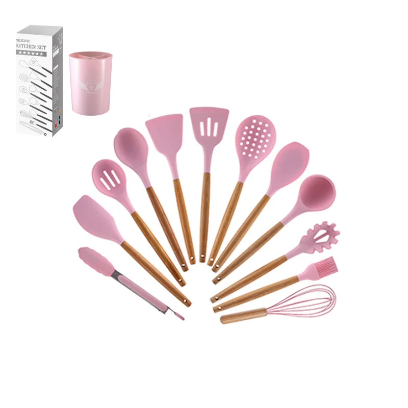 Home 12 piece a set Silicone cooking kitchen utensils set kitchen accessories