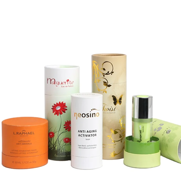 Luxury recycled raw material customized printing food grade cardboard tube short cylinder packaging box