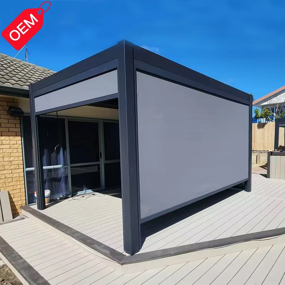 Louvered automatic pergola home metal framed pergola garden outdoor pergola-aluminium bioclimatic 12 m2
