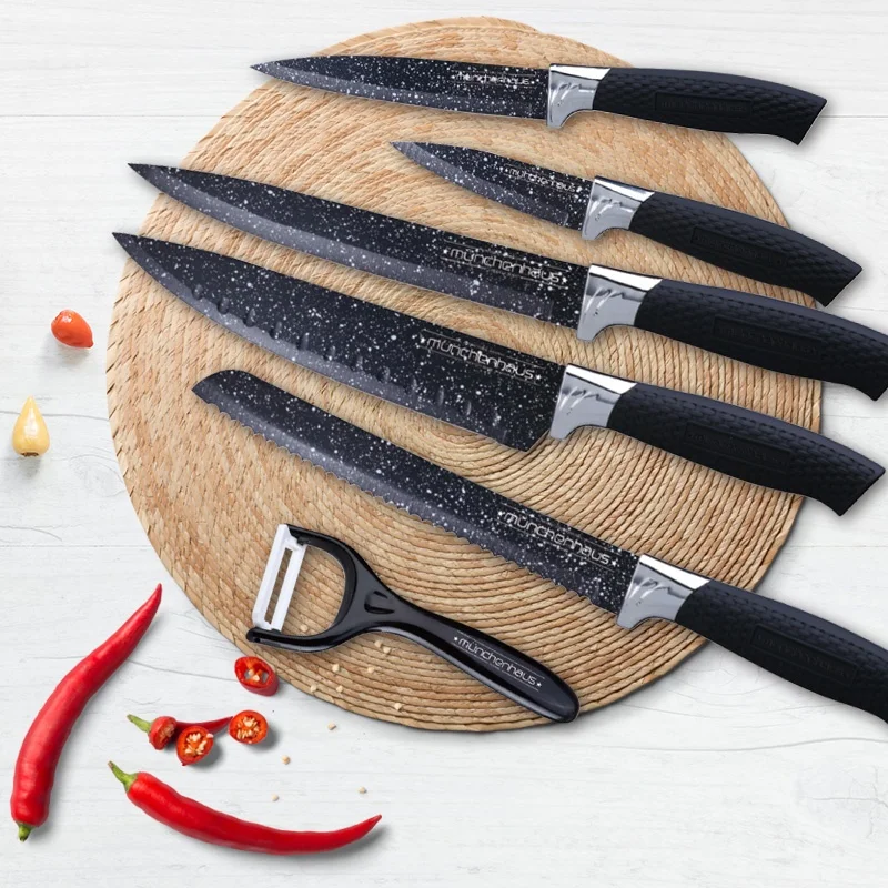 
Kitchen King 6 piece cuchillos chef kitchen knife set knife gift box chef galaxy pattern knife set Super Sharp Edge for cooking 