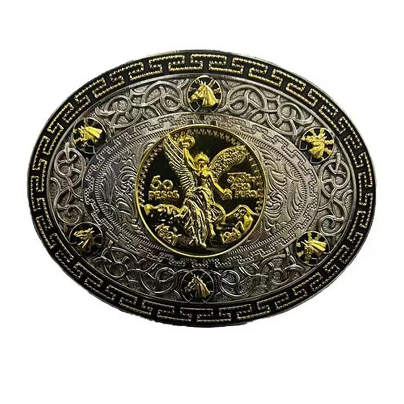 Custom  Round Head Belt Buckle Western Cowboy Style Smooth Belt Buckle Punk Rock Style for Belts