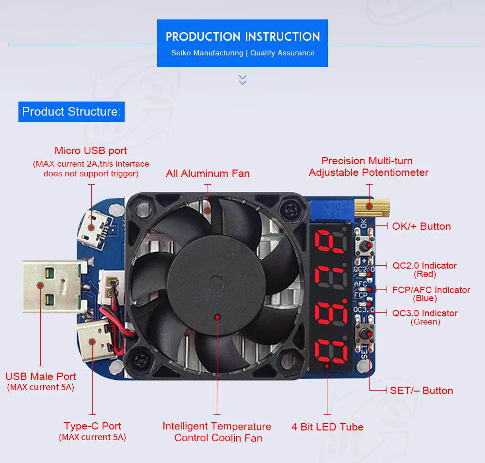 Электронный нагрузочный резистор HD35 USB-интерфейс тестер разряда аккумулятора 35 Вт для триггера QC2.0/3 0 регулируемый ток напряжения