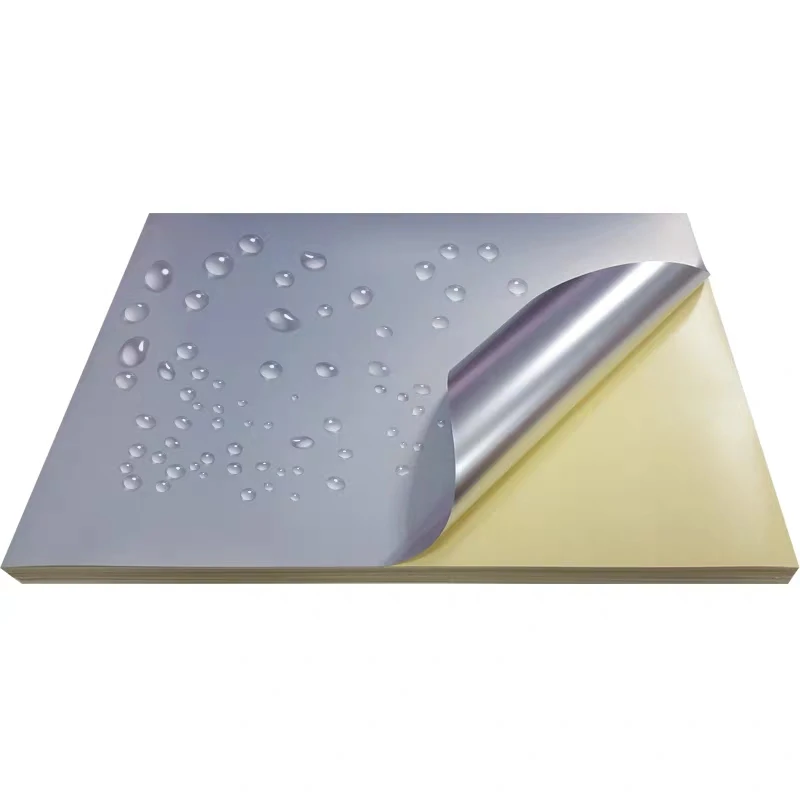 Factory Direct Produce Self Adhesive 50 mic Matte Silver PET Film Sticker Waterproof  Label Film