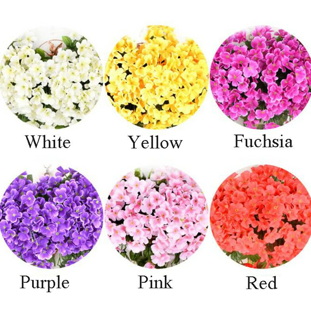 Wall Hanging Violet Artificial Flowers Flower Orchid Silk Vine Home Wedding Party Garden Decoration