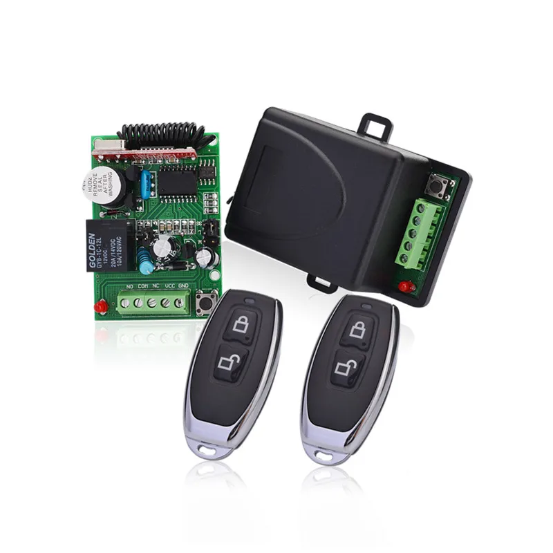 Hot sell DC12V 24V wireless transmitter with single channel receiver kit garage door receiver automatic door controller