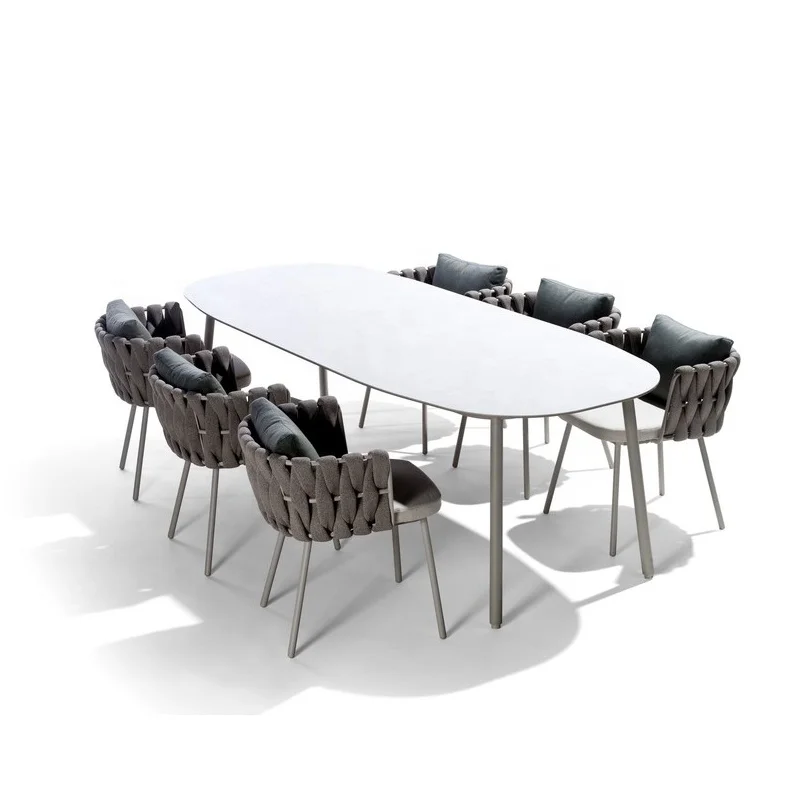 modern design Outdoor dining furniture table and chairs  aluminium beach restaurant patio chair dining garden set