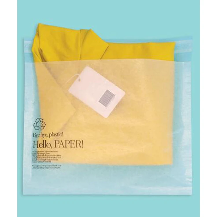 Оптовая продажа экологически чистых толстых герметичных водонепроницаемых прозрачных сумок для одежды футболок вощеной бумаги конвертов доставки упаковочных