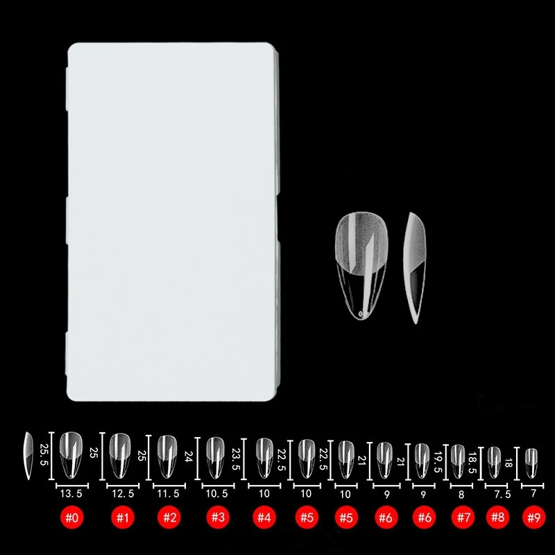 504pcs Acrylic Nail Tips Full Cover Short Almond Artificial False Nails For Nail Art Salon