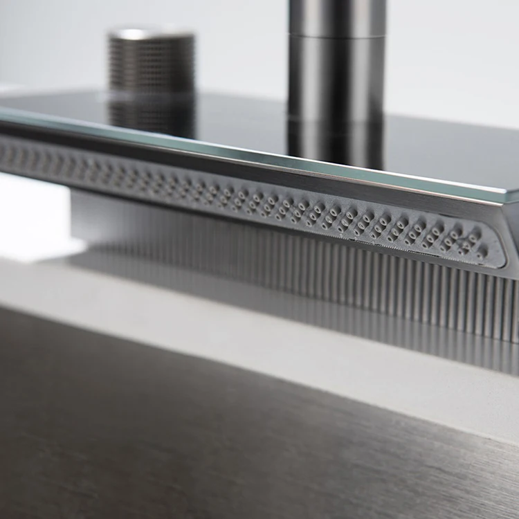 Deck Mounted Single Hole Pull Down Kitchen Mixer Faucet with Base Waterfall