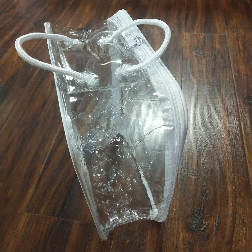 Clear PVC Zipper Blanket Packaging Bags with Handle Carried Bed Sheet Pillow Bag