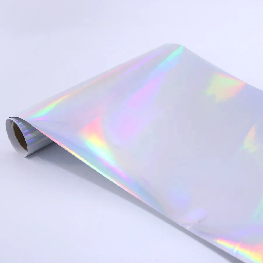 12x12 inches Holographic White Opal Chrome Vinyl Sheet Rainbow Effect for Craft Cutters for Decoration