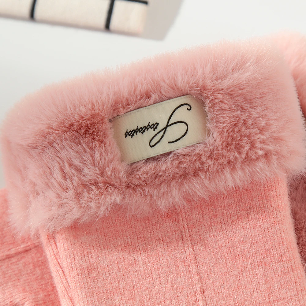 Autumn and winter warm cashmere Korean version of students outdoor cycling ladies gloves