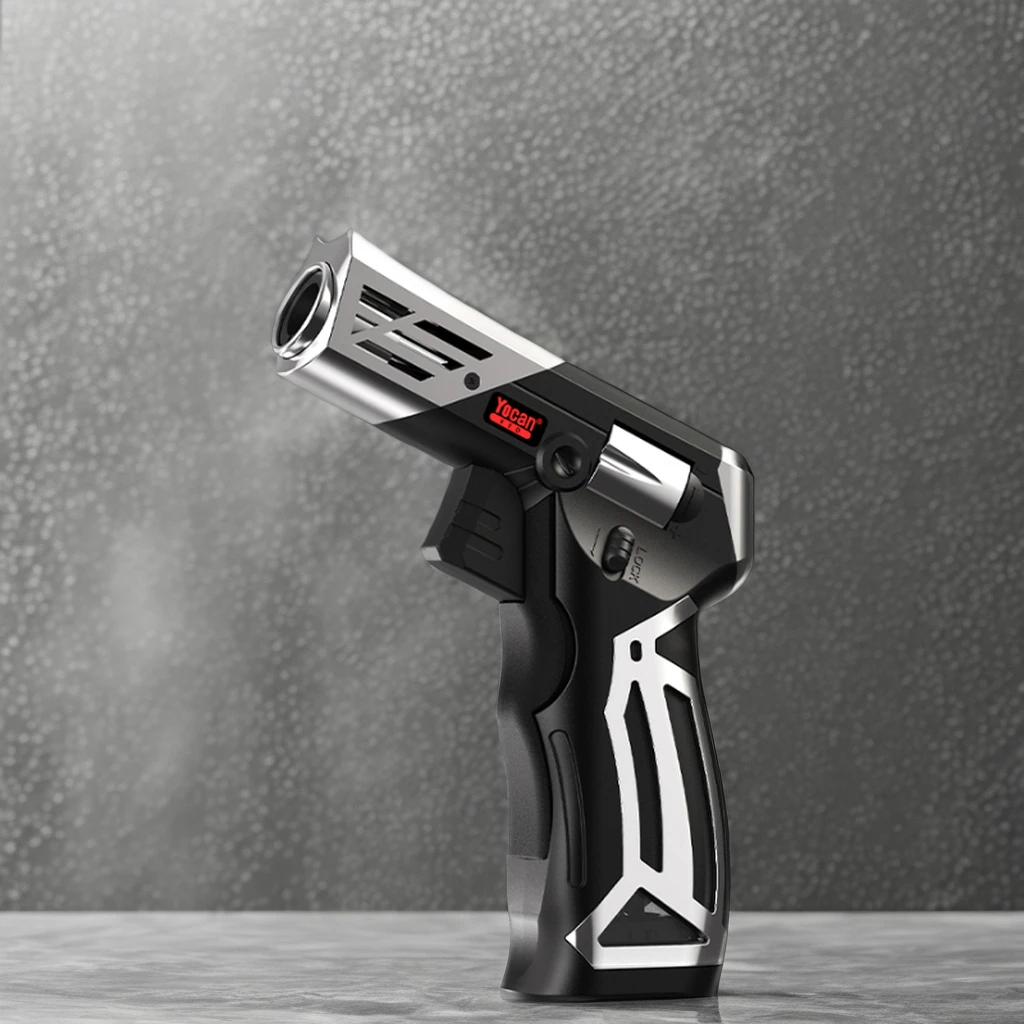 Yocan Red Diablo Custom Windproof Metal Jet Butane Torch Lighters Jet Flame Refillable Torch Lighter For Cigar Cooking