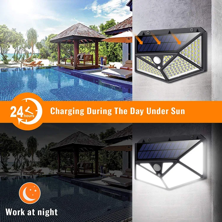 
Waterproof IP65 150 Wall Sensor Light Solar Garden 