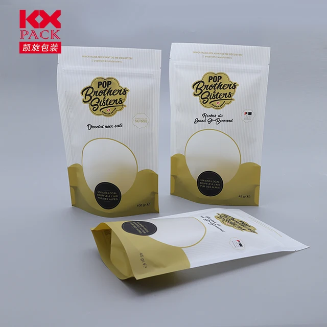 Packaging Printing Plastic Bags Stand Up Pouch With Window Mylar Bag Doypack For Candy Chips