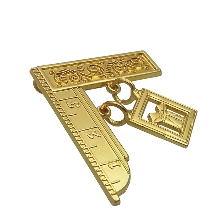 Позолоченный квадрат Masonic Regalia и компас с G драгоценностью