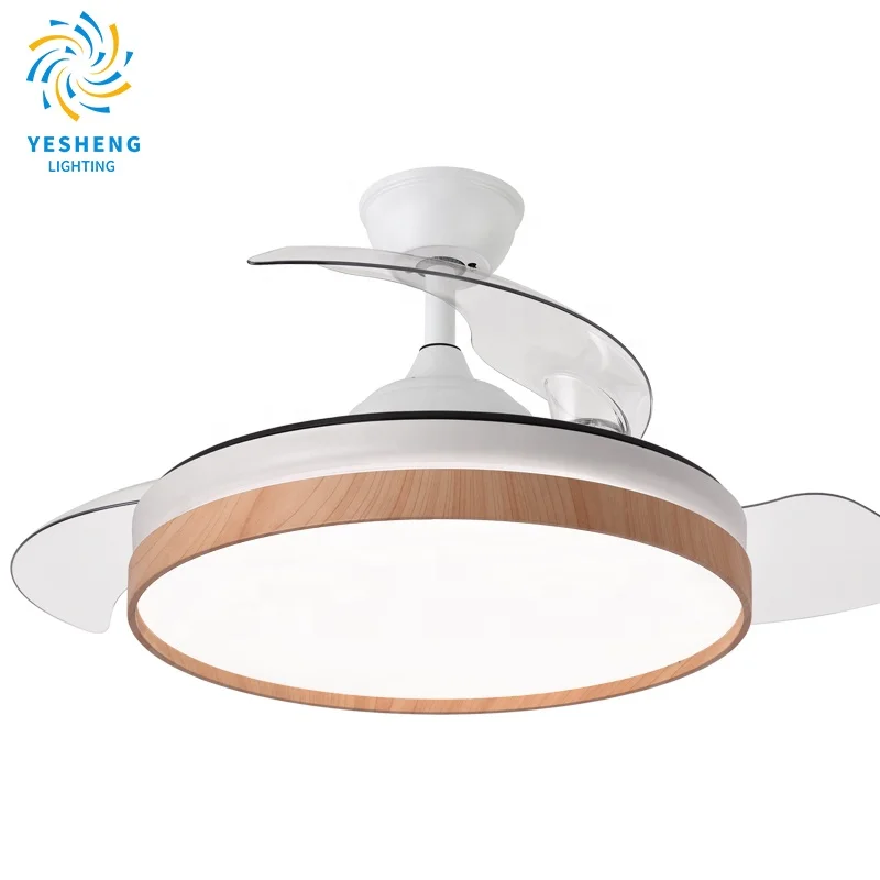 Y033 New 42 inch wave shaped invisible fan light 110 220v decorative bladeless remote control