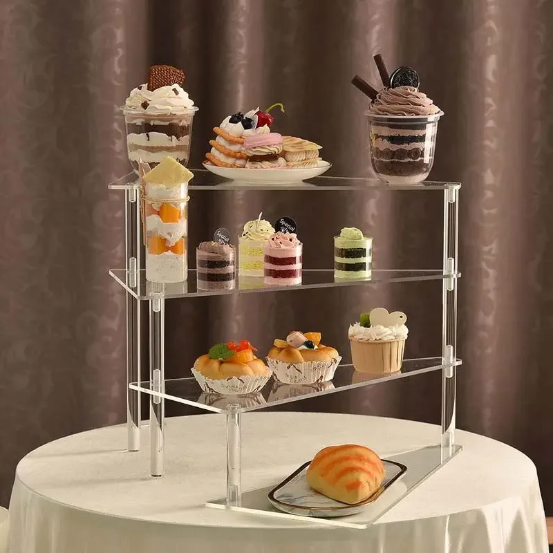 Factory Custom Wholesale 4-Layer Dessert Display Stand Acrylic Cupcake Display Stand