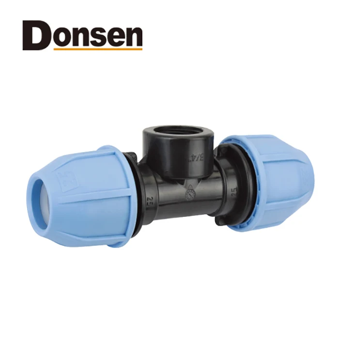 90 TEE WITH INCREASED TAKE OFF PP COMPRESSION FITTINGS