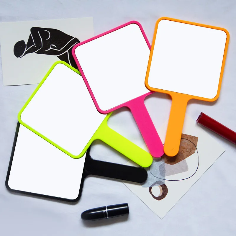 Wholesale Portable Square Mirror Handheld Cosmetic Colorful Logo Printing Logo Gift  Makeup Mirror