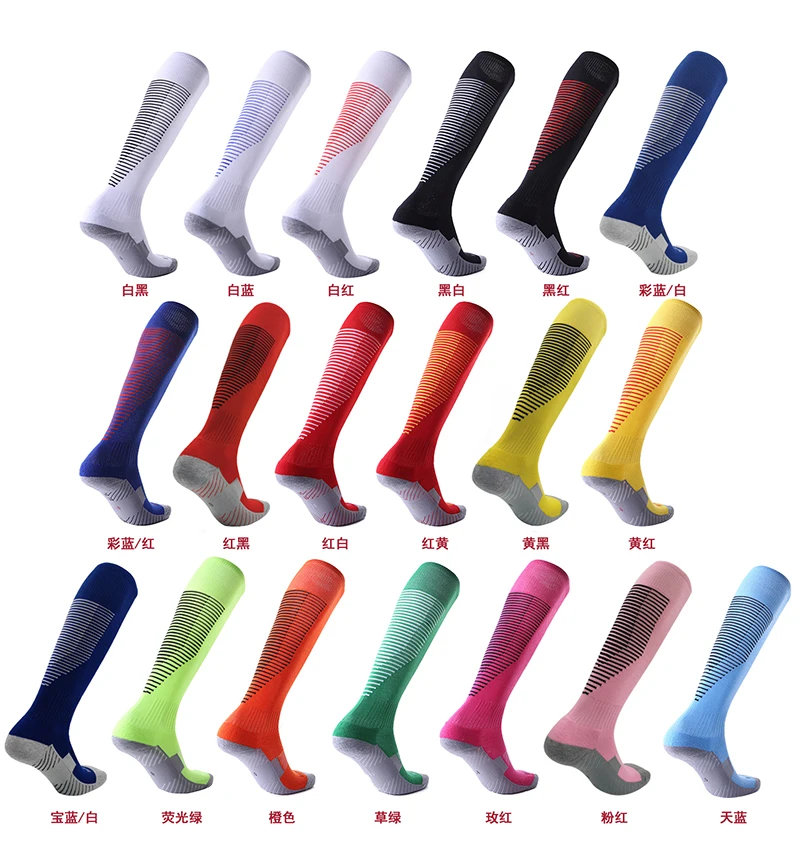 Towel Soled Long Soccer Socks Mens Stockings Non-slip Sports Grip Sock Football Custom Logo Socks Manufacturer Wholesale