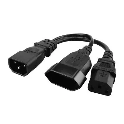 IEC 320 C14 Male Plug to 2x C13+C5 Female Plug Y Split Power Splitter Cord Cable