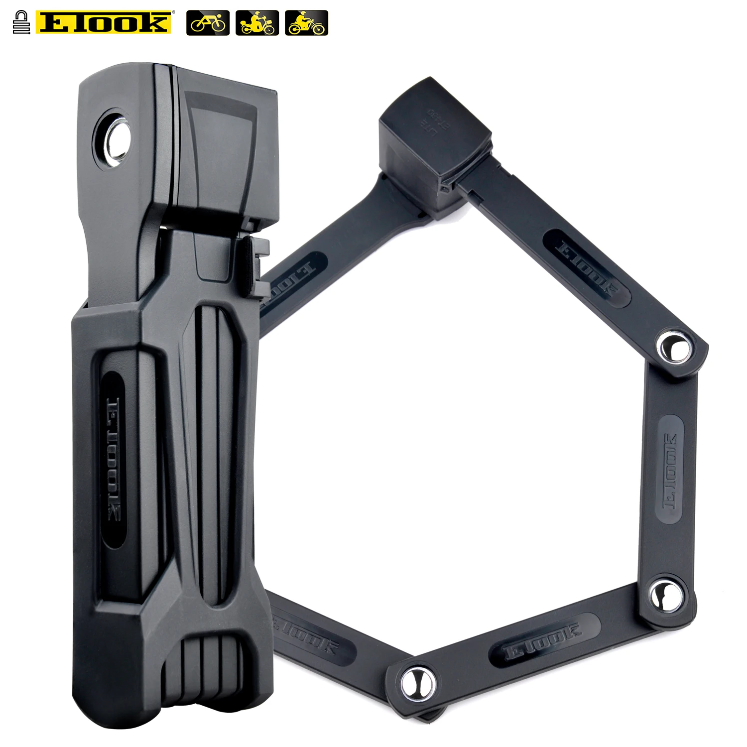 ETOOK Passed by UK Sold Secure Folding Bike Lock Steel Fold Bicycle Lock Scooter Lock