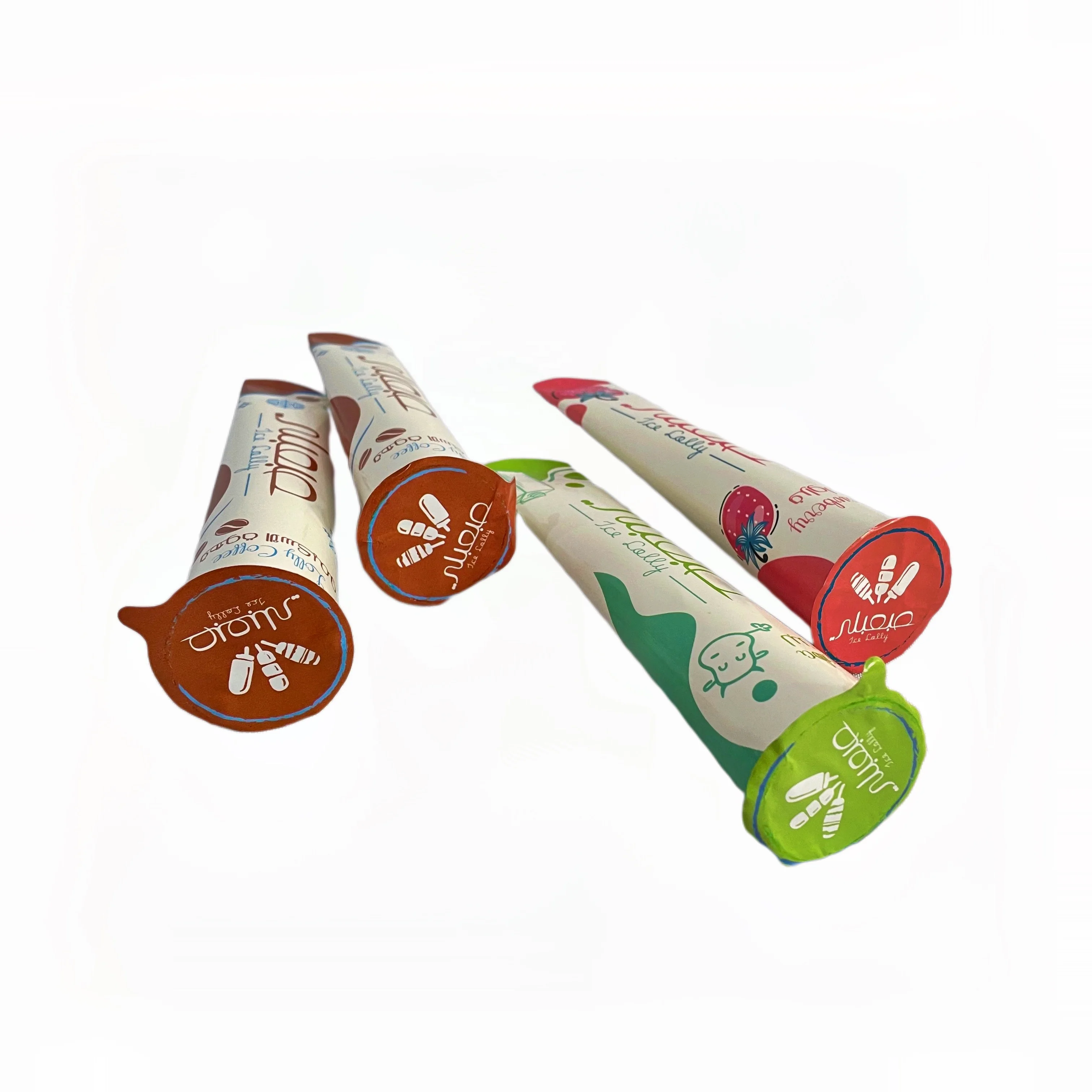 Custom Logo Customized design wholesale aluminum frozen ice cream cone slushy squeeze paper cup calippo tube