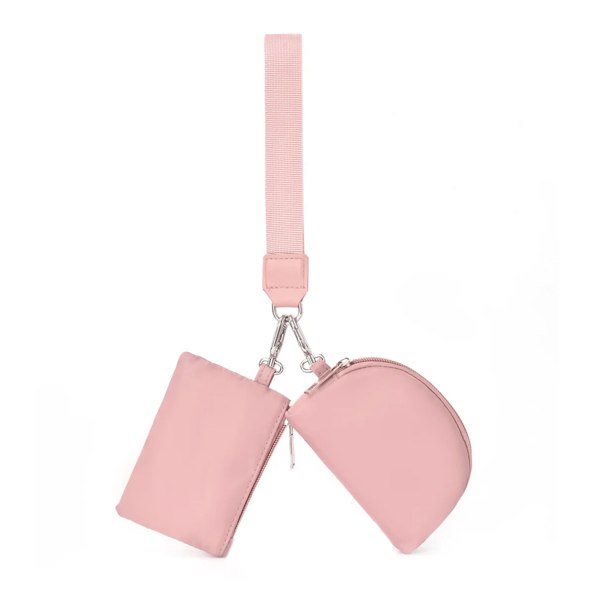 Fashion Polyester Double Wrist LULU Wallet Coin Bag with Custom  Logo Dual Pouch Wristlet Keychain Bracelet Card Holder Wallet