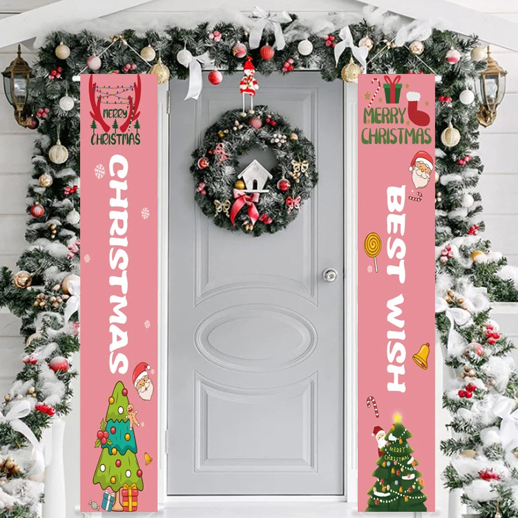 Custom printing wall hanging  flag banner Christmas hanging doublesided fabric banner UV/digital print