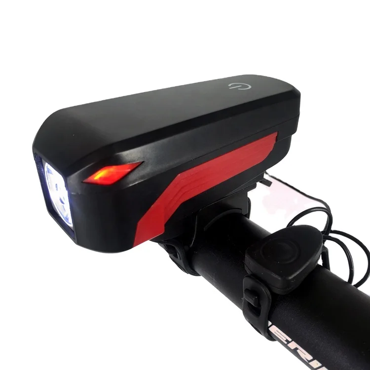 Speaker 140DB Bike Front Light Touched Horn Bell T6 USB charge Waterproof Integrated Speaker Bicycle Lights