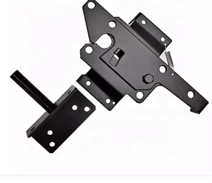 Hoone 3.5inch Self-Locking Black Finished Post Mount Fence Gate Latches