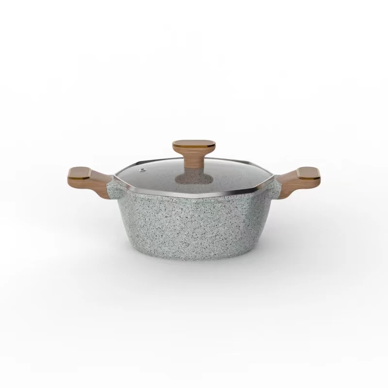 Outdoor Cookware Set 10-Piece Grey Octagon Die-Cast Includes 4 Stockpots and 1 Frying Pan