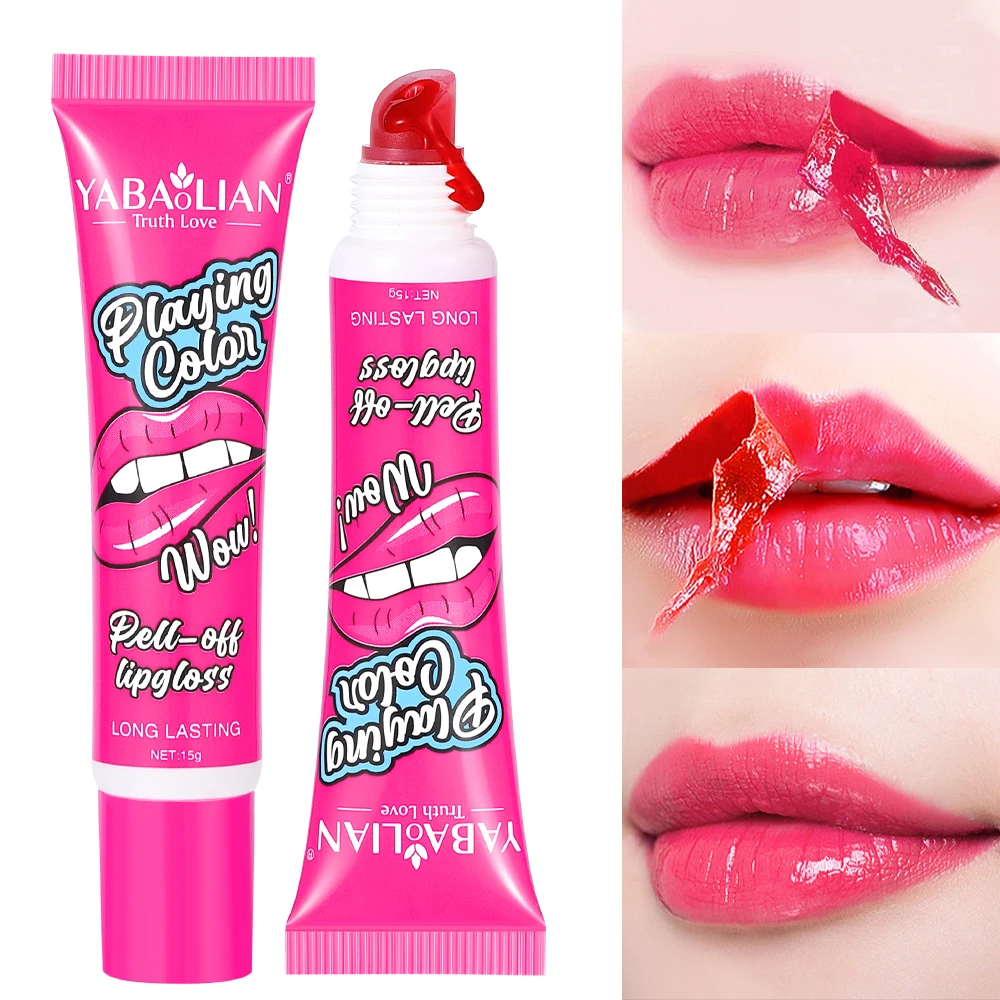 6 Colors Peel Off Liquid Lipstick Waterproof Long Lasting Lip Gloss Mask Moisturizer Lipgloss OEM ODM Private Label Service