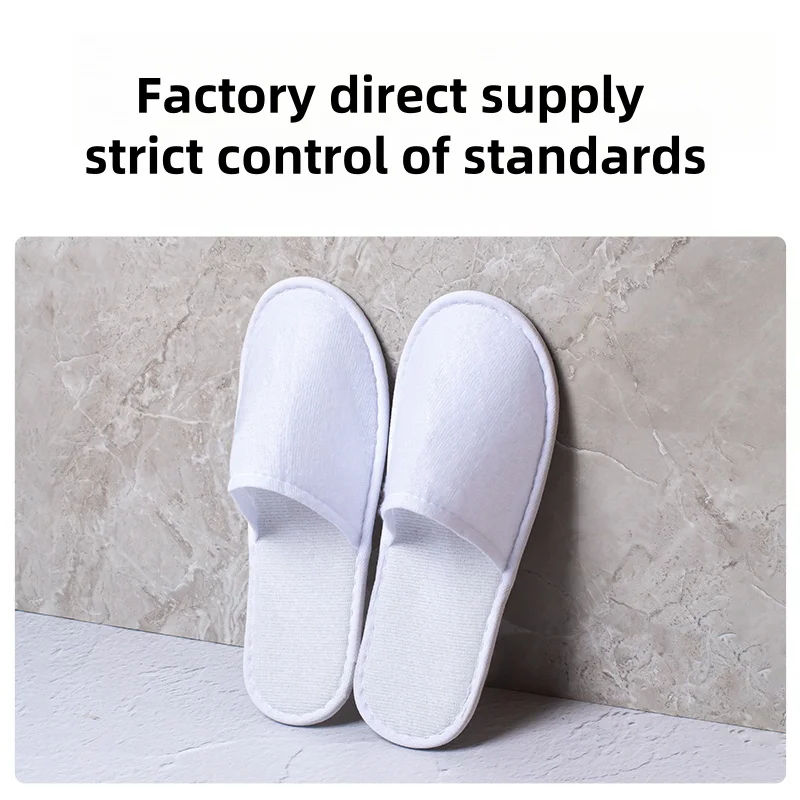 Disposable Linen and Coral Fleece Hotel Slippers Adult Recyclable Travel Slippers