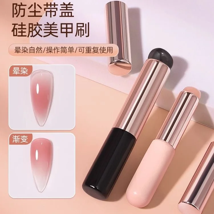 New Nail Art clear silicone Stick Makeup Brush Applicator Lip Brush Portable Multi-function Magic Mirror Powder Brush