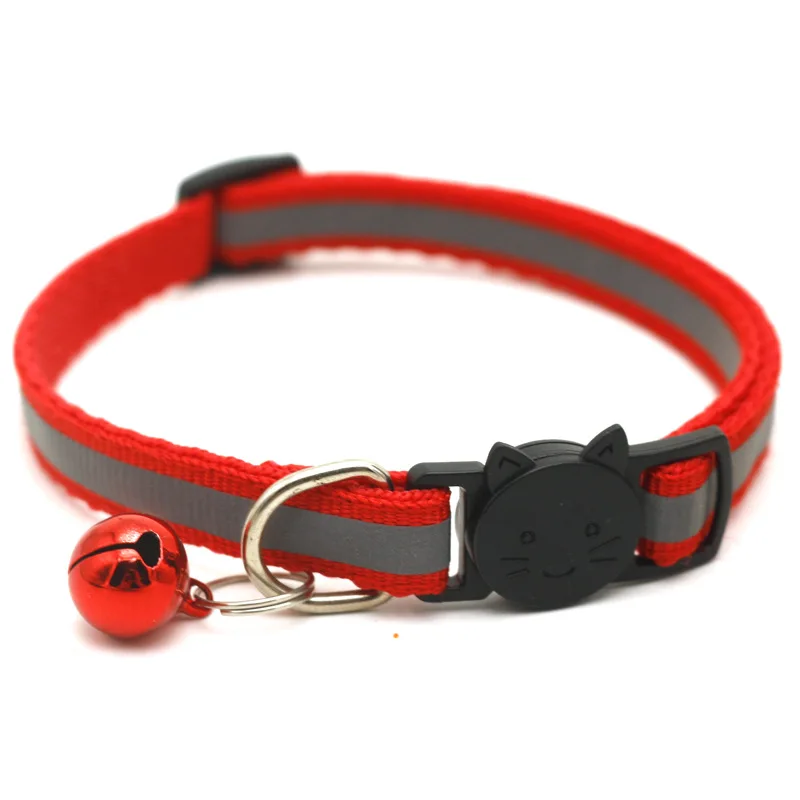 preferred pet reflective cat head safety buckle collar separated cat dog bell collar manufacturers spot