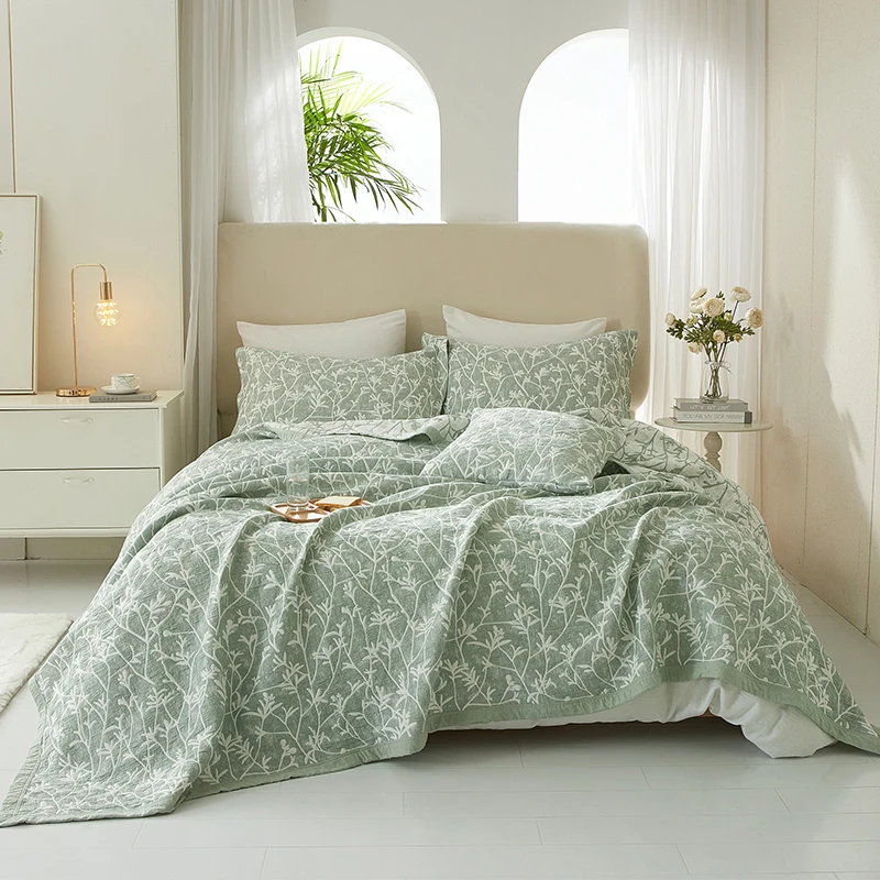 New Promotion OEM Certificate  Bed cover Sets Fast Delivery  3pcs jacquard cotton Bedspread Comfortable soft  coverlet Quilt