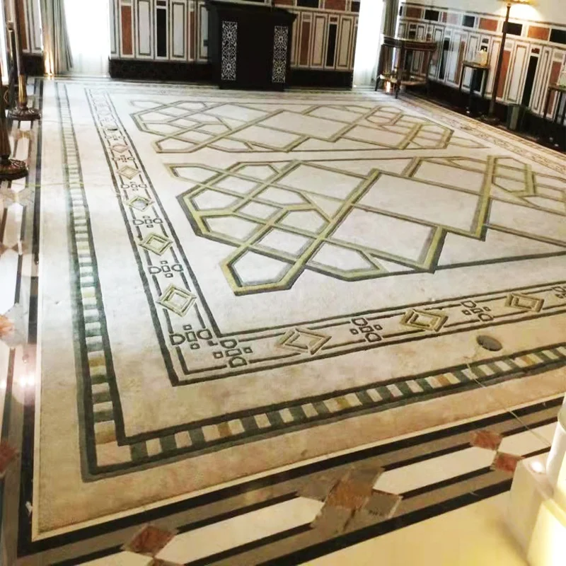 high quality floral pattern  wall to wall wool carpets white gold  thick carpet rug mosque hall lobby carpet