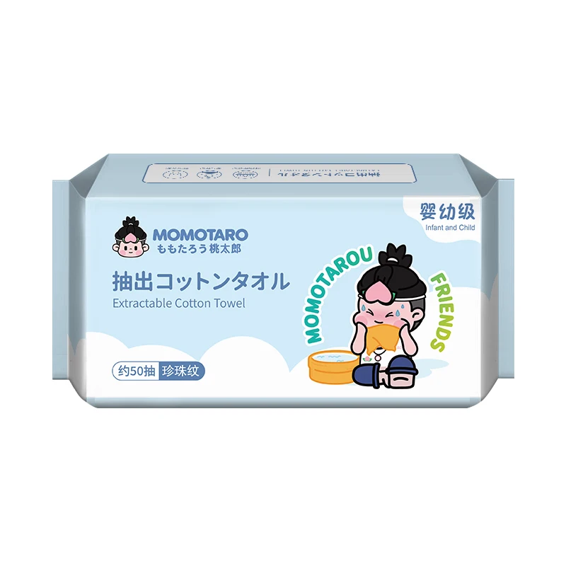 Momotaro одноразовое детское хлопковое мягкое полотенце оптом от производителя детское полотенце