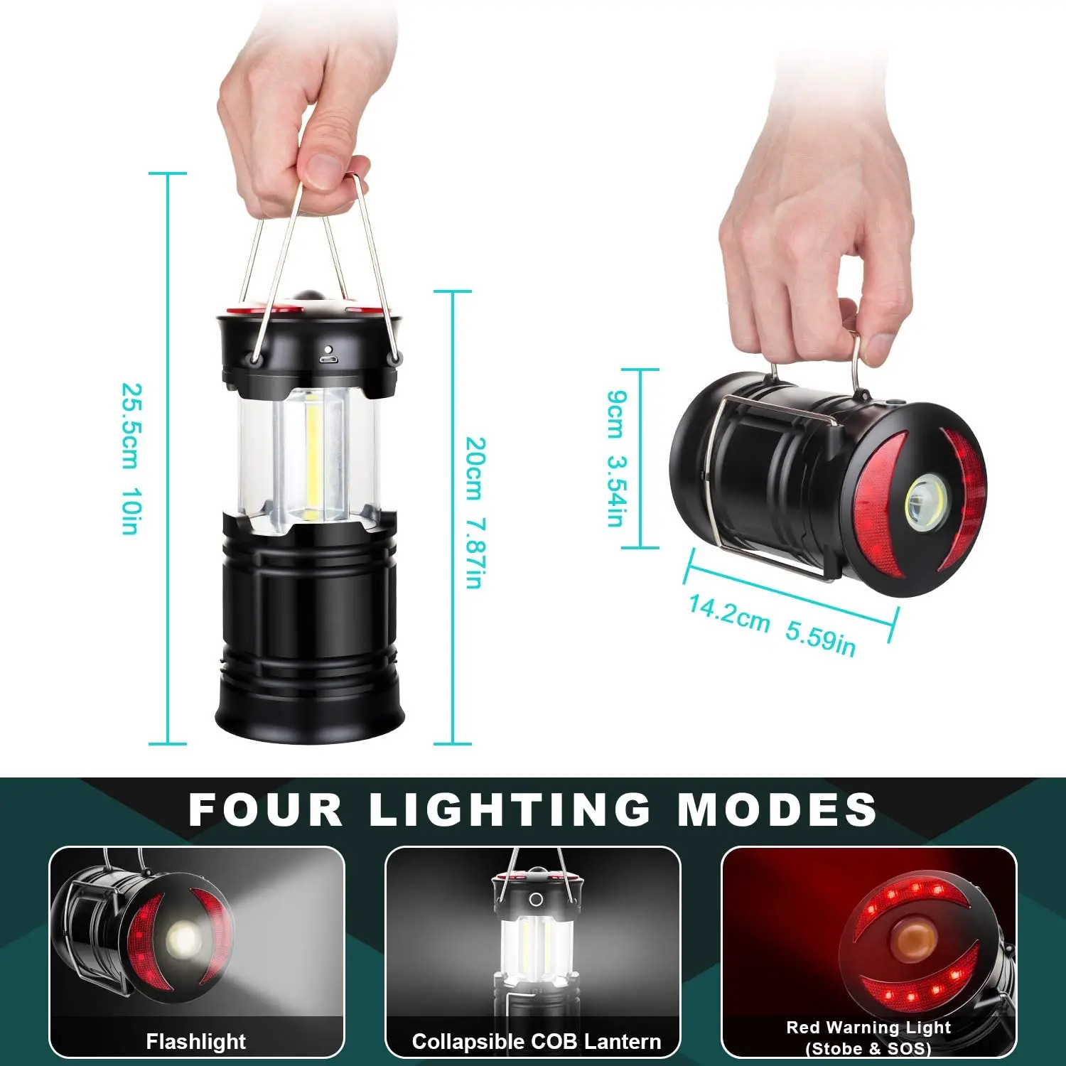 Camping Lanterns Led Lanterns Lights with Flashlight and Magnet Base for Camping Hiking Emergency SOS Functionn Outage